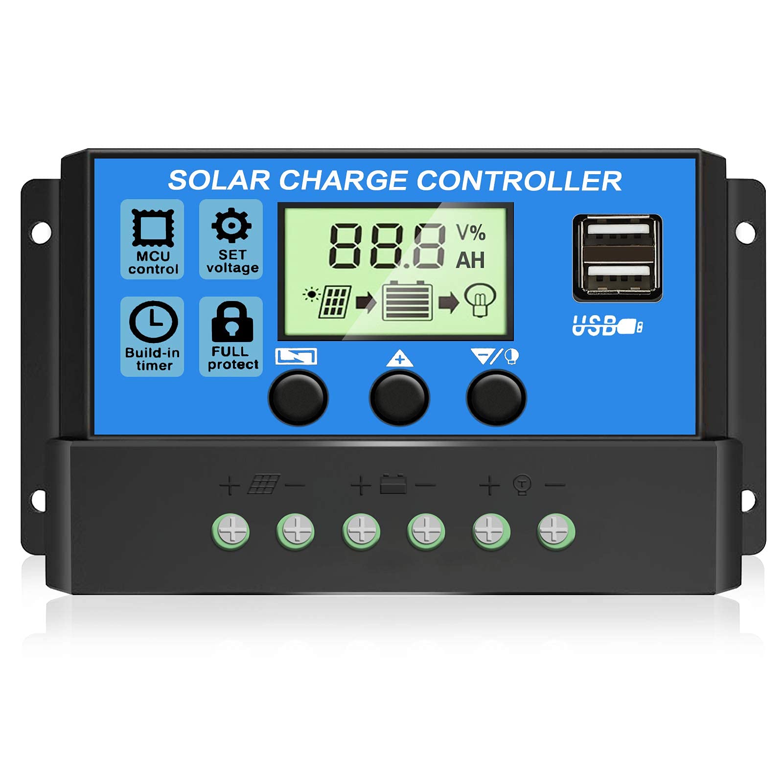 Supvox Magideal 10A 12V 24V Abs Solar Panel Charger Controller Battery Regulator Dual Usb Lcd Display Supvox Magideal 10A 12V 24V Abs Solar Panel Charger Controller Battery Regulator Dual Usb Lcd Display